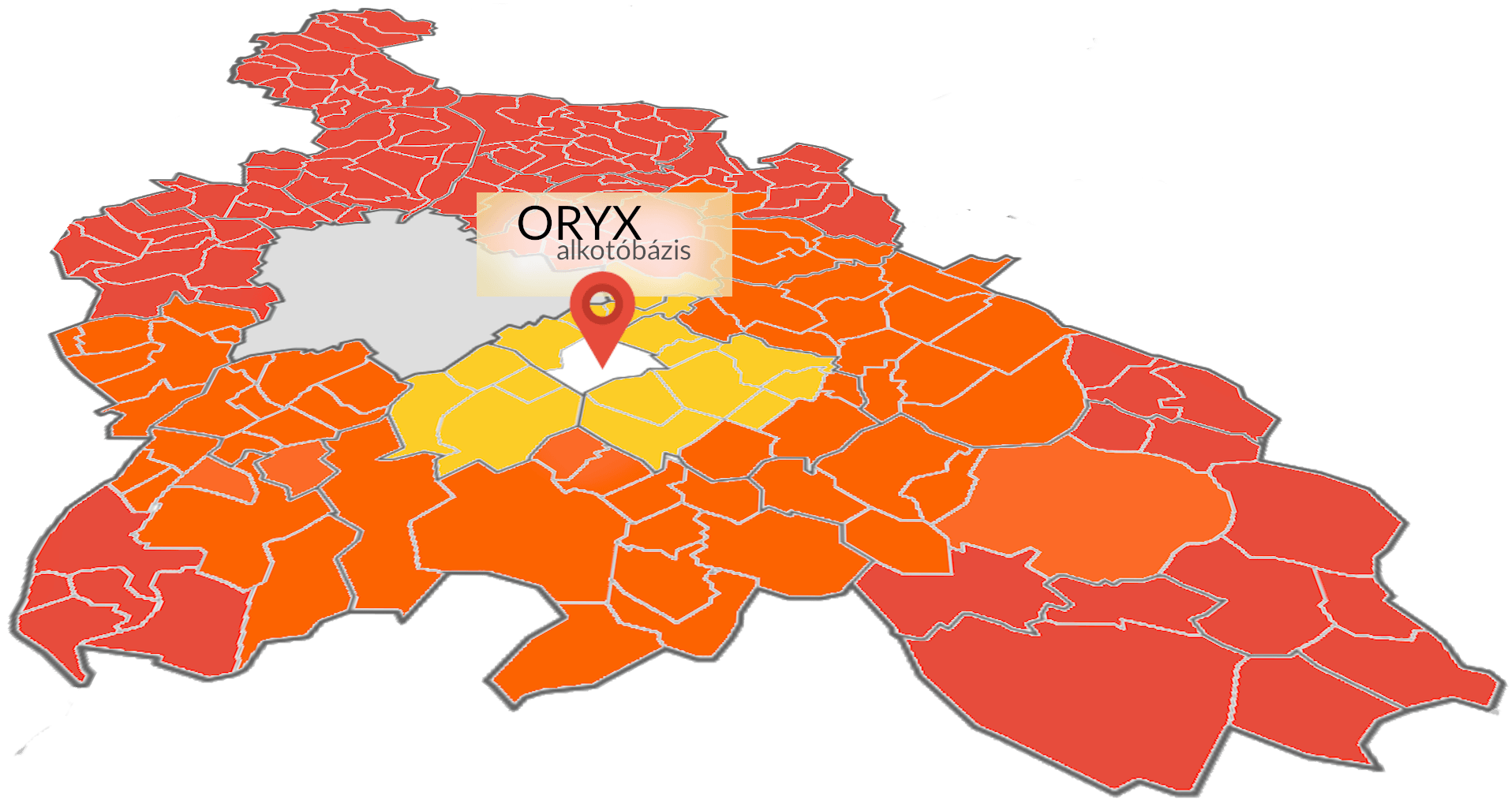 Oryx kiszállítási térkép Budapest